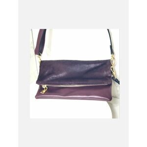 LA DIVA Leather & Faux Fur Envelope Crossbody Wristlet Bag